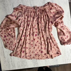Lovestitch Pink Floral Off-Shoulder Blouse